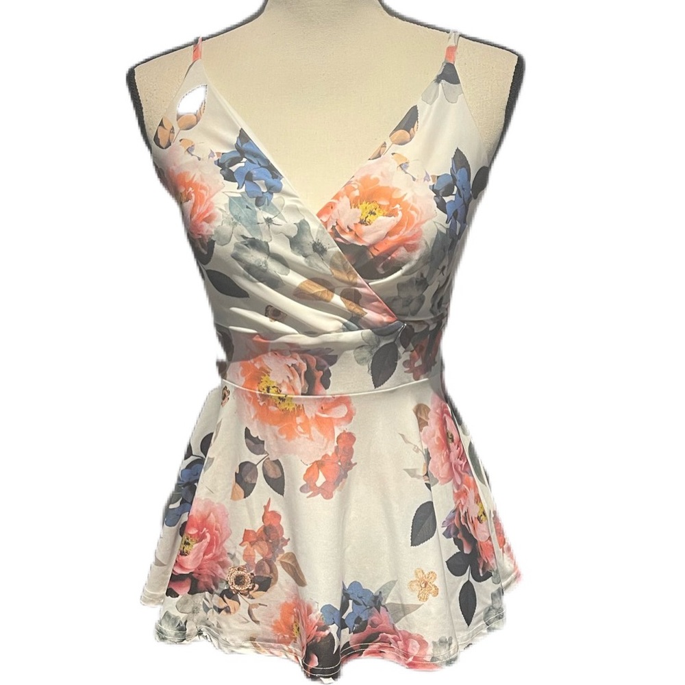 VENUS floral peplum tank XS